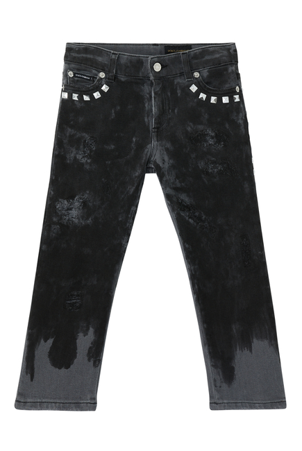 Distressed Jeans With Studs